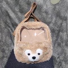 上海ディズニーランドダッフィー顔デザイン ベージュファーショルダー 