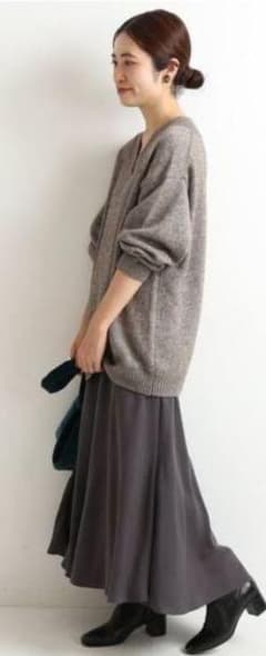 IENA  イエナ　フィブリルフレアスカート  グレー34のサムネイル