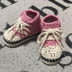 ベビーシューズ ハンドメイド ピンクのサムネイル