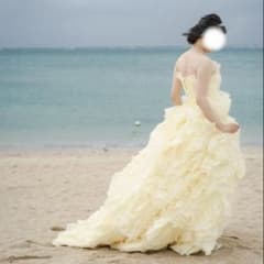 いぬ様】イエローフリルロングドレス カラードレス ブライダル - メルカリ