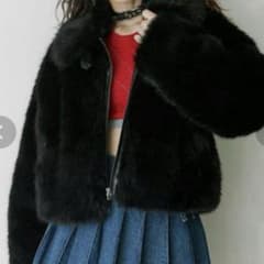 jouetie ミドルファーコート ブラック M - メルカリ