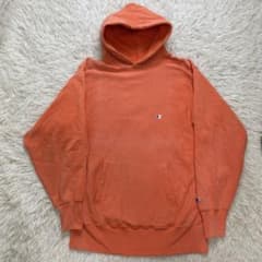 90s刺繍タグ チャンピオン リバースウィーブ パーカーUSA製 オレンジXL