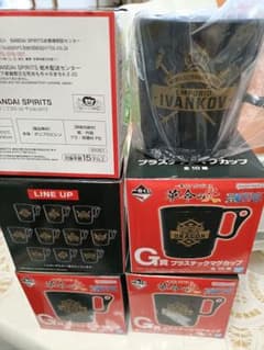 이치 반 쿠지 원피스 혁명의 불꽃 G상 플라스틱 머그컵 6점