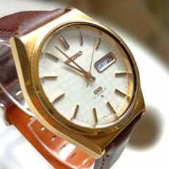 稼働】SEIKO SS 6306-8050 自動巻 21石 白文字盤 ゴールド - メルカリ
