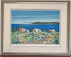 ケルフィリー「ギリシャ風景II」版画 地中海 額装 インテリアアート #468 ケルフィリー「ギリシャ風景II」版画 地中海 額装 インテリアアート