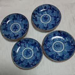 小皿4枚セット松　昭和初期　古典模様のサムネイル