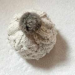 [Brand New & Unused] Cable Knit Beaded Fur-Trimmed Knit Hat