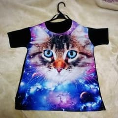宇宙柄ネコTシャツのサムネイル
