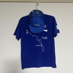 北海道マラソン 2025 Tシャツ ブルー 帽子付きのサムネイル