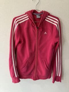 adidas ピンク フルジッパーパーカーのサムネイル
