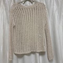 GU 透かし編みニット 長袖 アイボリーのサムネイル