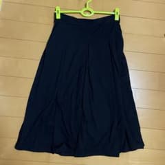 ワイドパンツ LL ガウチョパンツ ロングスカンツ ネイビー　濃紺　ウエストゴムのサムネイル
