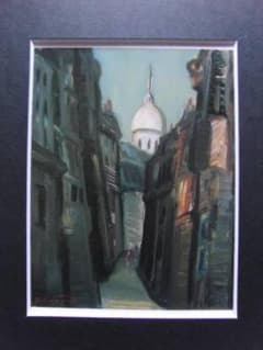 高山勝雄、パリ・裏町、希少な画集より、新品高級額・額装付、状態良好 高山勝雄、パリ・裏町、希少な画集より、新品高級額・額装付、状態良好