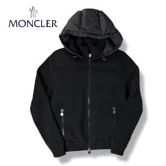【美品】MONCLER ニット ダウン 切替 フーデッドジャケット マグリア L 美品】MONCLER ニット ダウン 切替 フーデッドジャケット マグリア L
