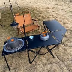タクティカルテーブル5点セット 炭焼きグリル・ライトスタンド付き 