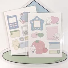 ㊽韓国作家 模造紙 ステッカー シール 背景 mering 2枚セットのサムネイル