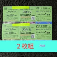 東京ドームシティ　アトラクション　１回券２枚組　有効期限　7月31日のサムネイル