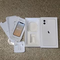 iPhone11 화이트 빈 상자 순정 EarPods 설명서 액세서리 세트