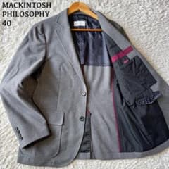 美品 マッキントッシュ テーラードジャケット フォックスブラザーズ グレー 極美品 マッキントッシュ テーラードジャケット ドット パイピング L