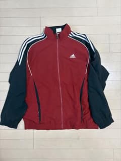 adidas ナイロンジャケット レッド ブラックのサムネイル