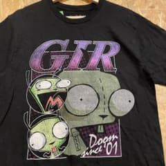 インベーダー・ジム】GIR ガー キャラクターTシャツ 黒 M ニコロデオン