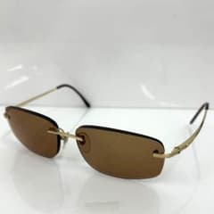 【N】BVLGARI ブルガリ サングラス メガネ リムレス 度入りレンズ
