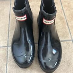 HUNTER レインブーツ チェルシー ブラック UK7 - メルカリ