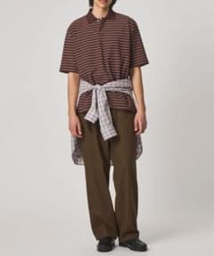 steven alan ボーダー ポロシャツ ワインレッド Sサイズのサムネイル