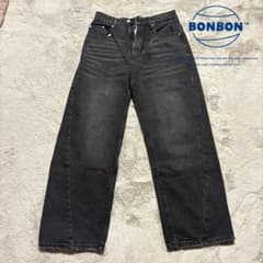 BONBONデニムパンツ ワイド ブラックのサムネイル