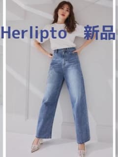 新品♡未使用♡タグ付き♡Herlipto♡ミラノデニムパンツ♡ライトブルー