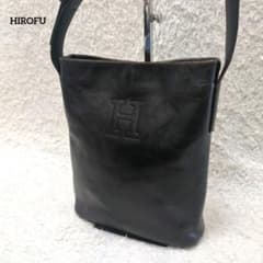 HIROFU ヒロフ ショルダーバッグ Hロゴ レザー ワンショルダー 黒