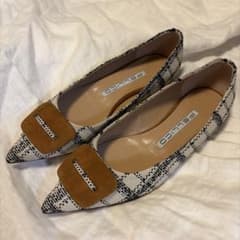 38　PELLICO　ペリーコ　ベージュ・ネイビー　キャンバスツイード　付属品 36 PELLICO ペリーコ ベージュ・ブラウン キャンバスツイード - メルカリ
