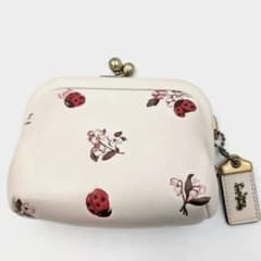 COACH コーチ ノラキスロック がま口財布 レディバグ てんとう虫 日本