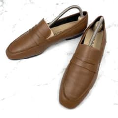 FABIO RUSCONI レザー コイン ローファー 38 茶 革のサムネイル