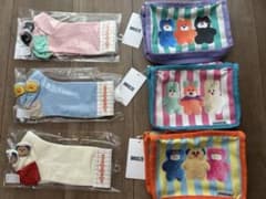 【新品】 【mojojojo×BREEZE】 コラボ　ポーチ、大人靴下6点セットのサムネイル