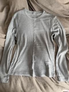 UNIQLO リブ長袖Tシャツ グレー M