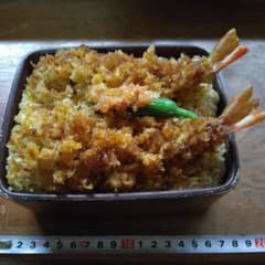 食品サンプル 天丼 重箱入り リアルなディスプレイのサムネイル