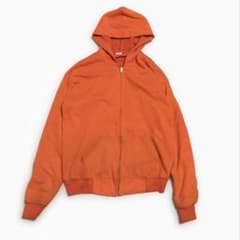 70s 80s 裏地サーマル　ダブルフェイスジップパーカー　オレンジ 70s-80s USA製】裏サーマル パーカー XL オレンジ ヴィンテージ - メルカリ