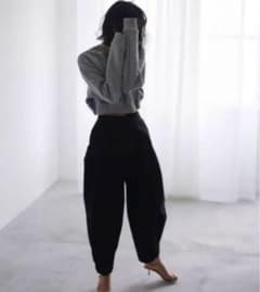 Nala cocoon chino pants blackのサムネイル