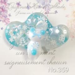 359 ヘアゴム ダブルハートキラキラ雪の結晶 ねこさん レジン - メルカリ