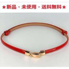 ▼新品♪スタイリッシュ♪ゴールドバックル・スライドベルト（レッド）♬0206のサムネイル