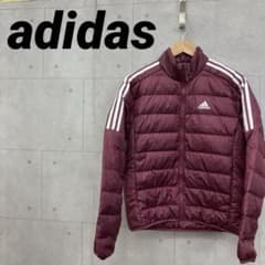 adidas アディダス ダウンジャケット スリーストライプ L ボルドー 