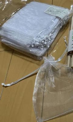 オーガンジー巾着袋 ホワイト 複数枚セット