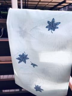 ポリエステル　夏着物♪反物♪涼しげもみじ★のサムネイル
