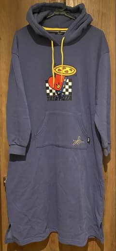 BT21 TATA PIZZA 후드 롱 파커 블루