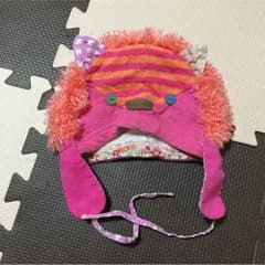 ベビー帽子 sizeフリー  ピンク (なりきり猫？犬？)のサムネイル