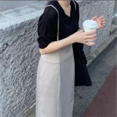 nairo Vネック半袖ニット(black)のサムネイル