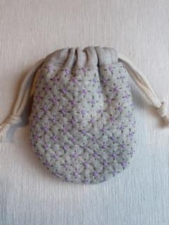 手刺繍 刺し子巾着のサムネイル