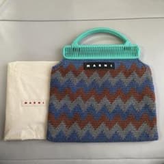 MARNI マルニマーケット バーガンディ ハンドバッグ クロシェ バッグ 