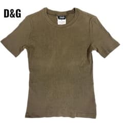 D&G 半袖 Tシャツ カーキ リブ素材 サイズMのサムネイル